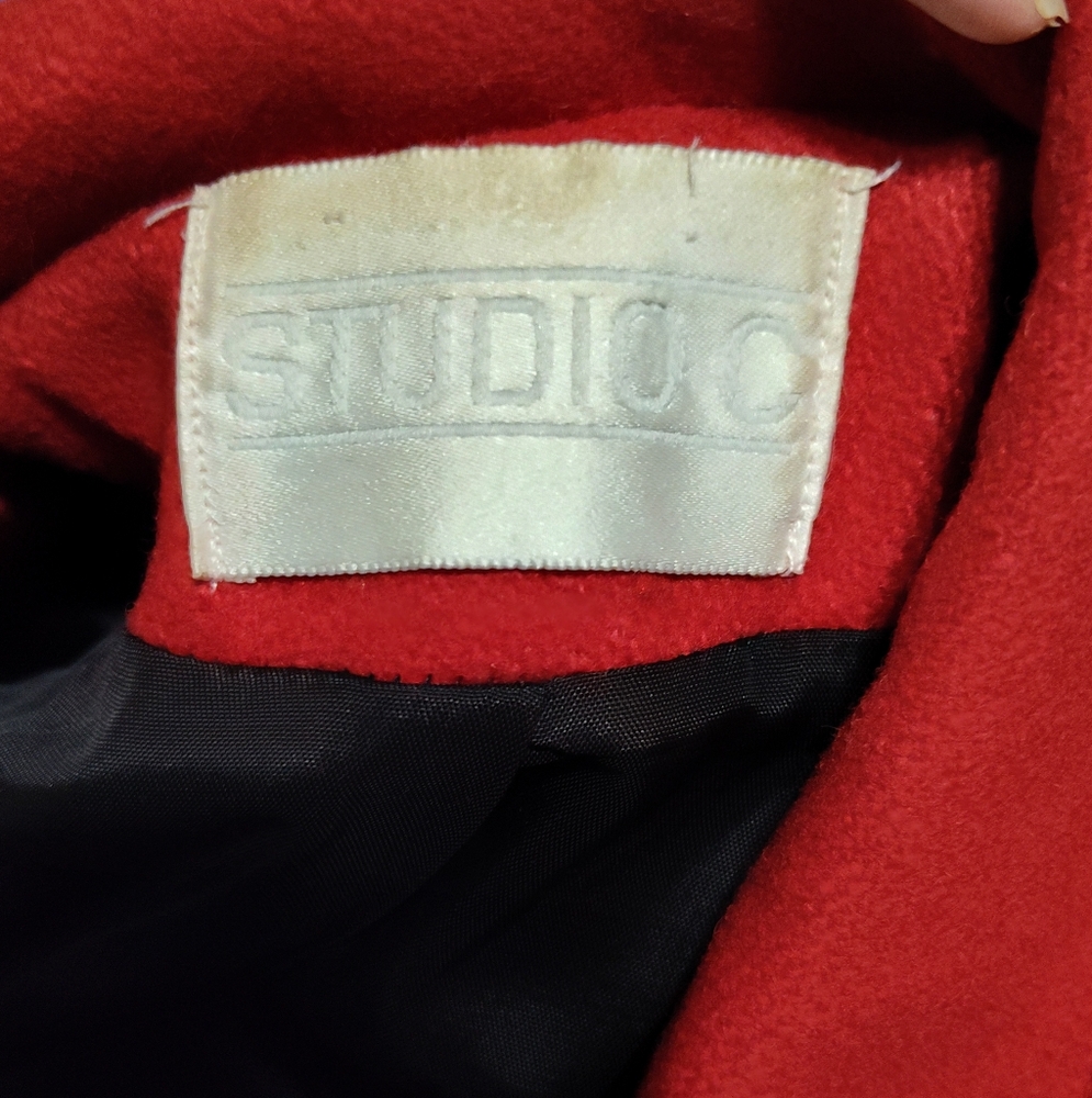 Red Vintage 80s wool coat sz 20 Studio C - Picture 6 of 6
